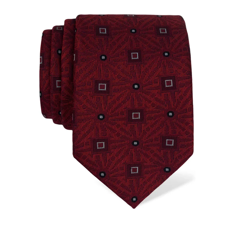 Cravat CROATA Thematic  Glagolitic alphabet Wine red  Silk 100%  