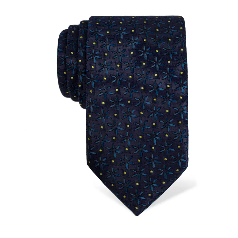 Cravat CROATA Thematic  Water fountain Dark blue  Silk 100%  