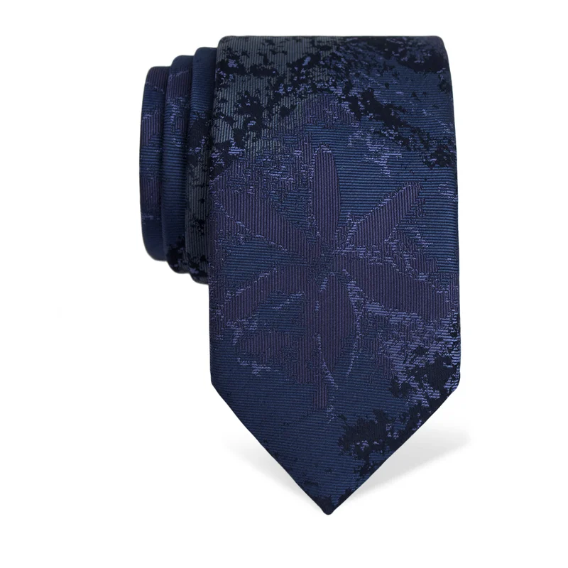 Cravat CROATA Thematic  Water fountain Dark blue  Silk 100%  