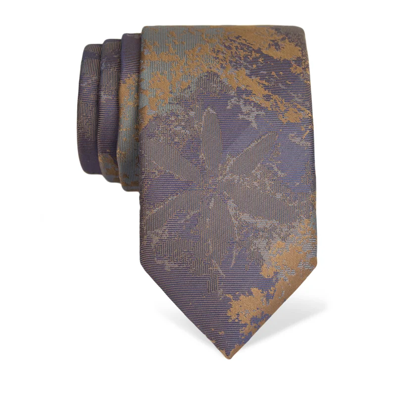 Cravat CROATA Thematic  Water fountain Blue  Silk 100%  