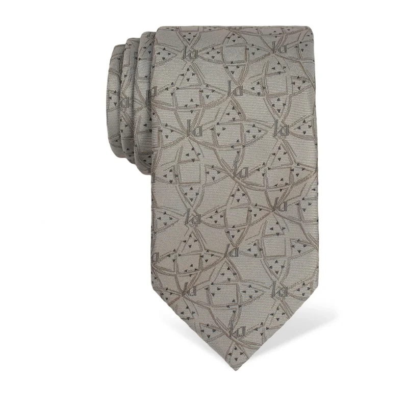 Cravat CROATA Thematic  Braiding and glagolitic alphabet Light blue  Silk 100%  