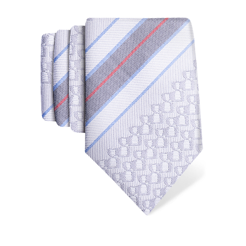 Cravat CROATA Thematic  Glagolitic alphabet Light grey  Silk 100%  