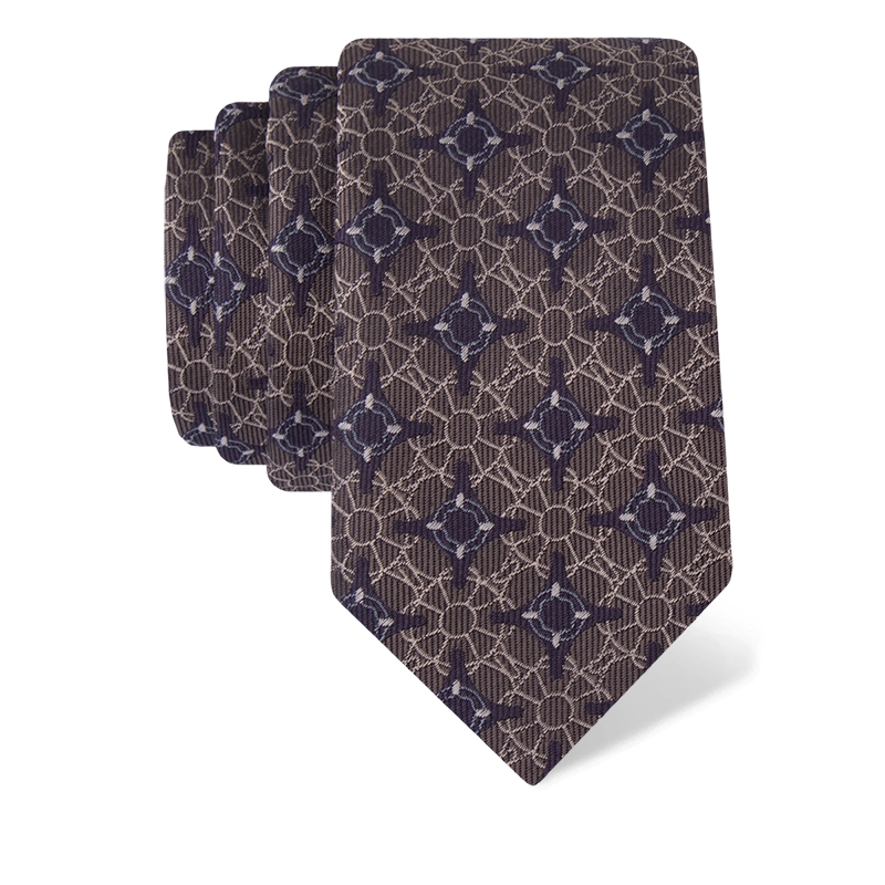 Cravat CROATA Thematic  Zagreb cathedral Grey  Silk 100%  