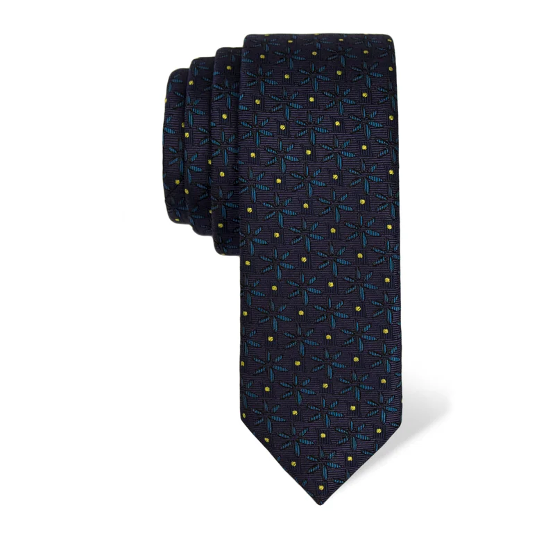 Cravat CROATA Thematic  Water fountain Dark blue  Silk 100%  