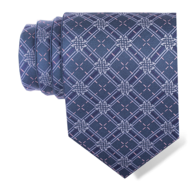 Cravat CROATA Thematic Double face Braiding Turquoise  Silk 100%  