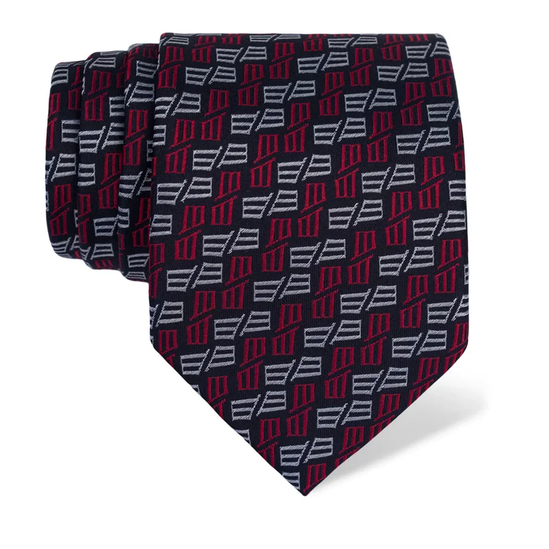 Cravat CROATA Thematic  Glagolitic alphabet Dark blue  Silk 100%  