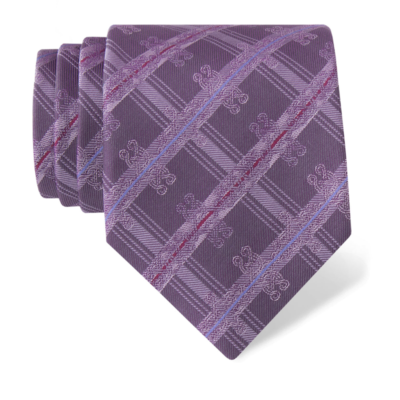 Cravat CROATA Thematic  Braiding Purple  Silk 100%  
