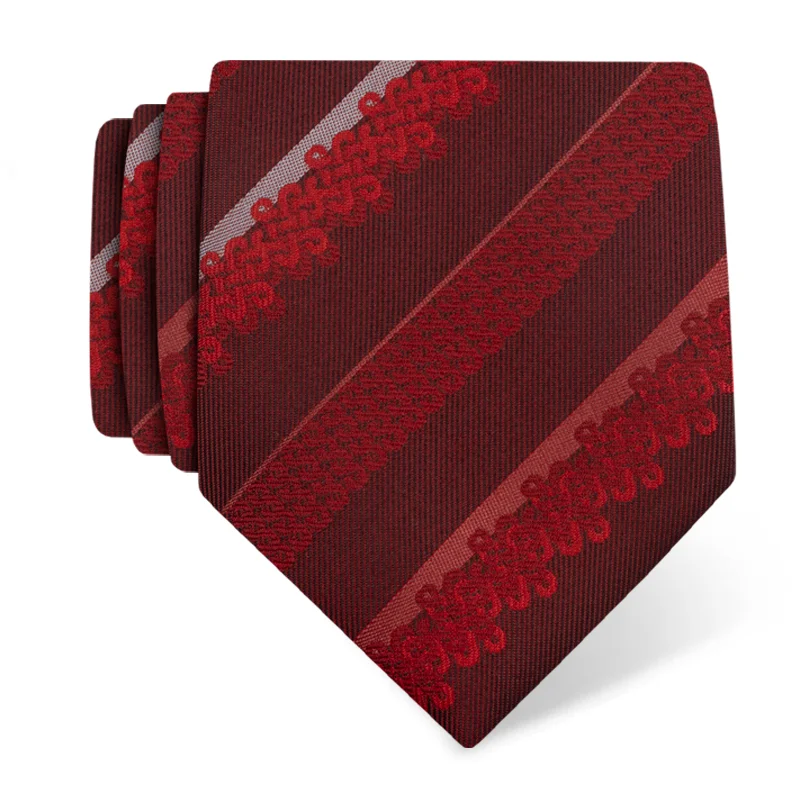 Cravat CROATA Teflon Thematic Cravat Teflon Braiding Red  Silk 100%  