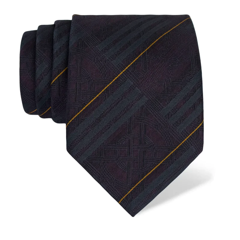 Cravat CROATA Thematic  Braiding Purple  Silk 100%  
