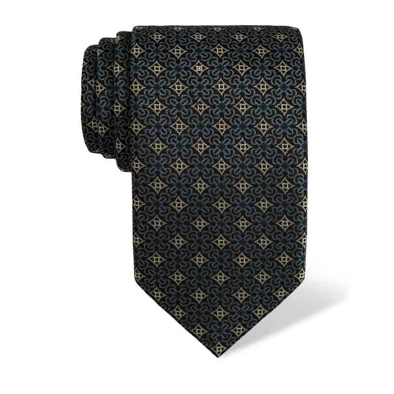Cravat CROATA Thematic  Glagolitic alphabet Blue  Silk 100%  