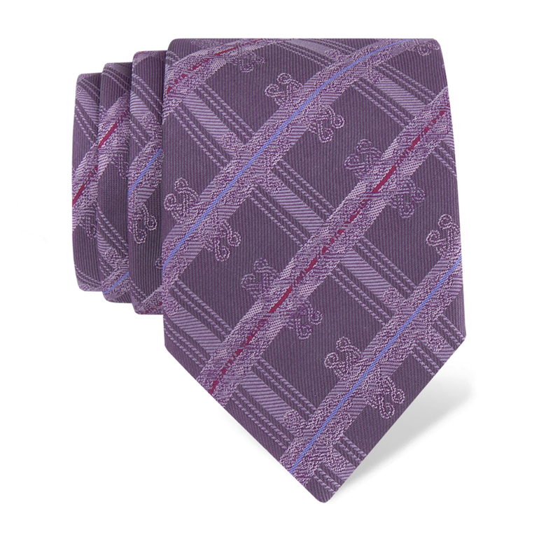 Cravat CROATA Thematic  Braiding Purple  Silk 100%  
