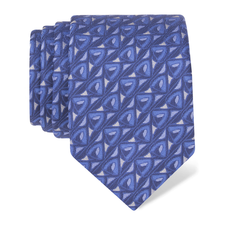 Cravat CROATA Thematic  Folk embroidery Blue  Silk 100%  