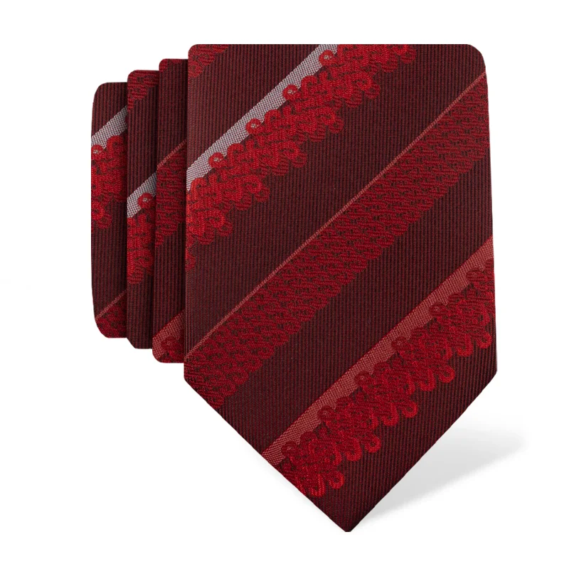 Cravat CROATA Teflon Thematic  Braiding Red  Silk 100%  