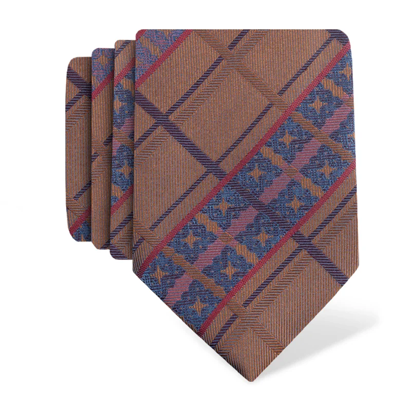 Cravat CROATA Teflon Thematic  Braiding Brown  Silk 100%  