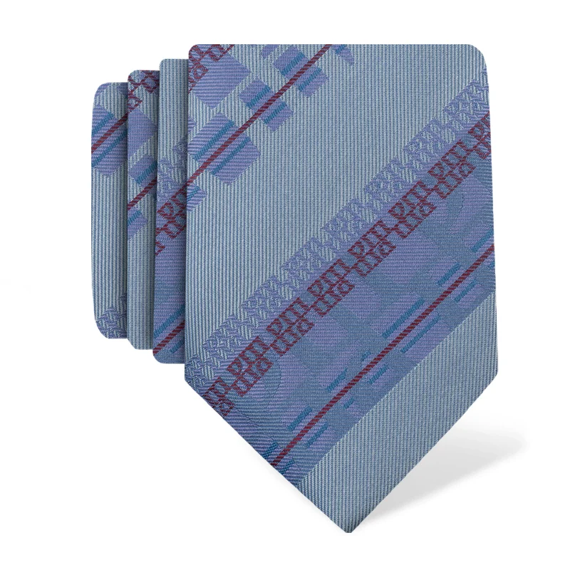 Cravat CROATA Teflon Thematic  Glagolitic alphabet Light blue  Silk 100%  