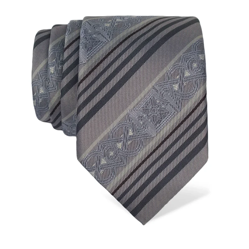 Cravat CROATA Thematic  Braiding Grey  Silk 100%  