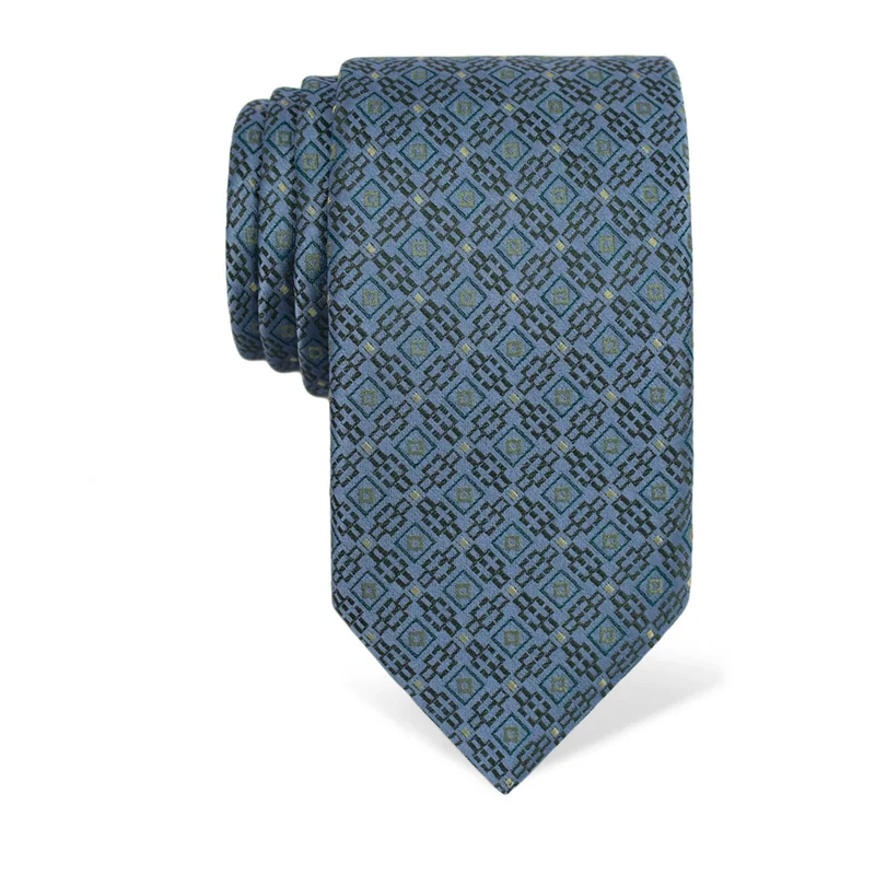 Cravat CROATA Thematic  Glagolitic alphabet Light blue  Silk 100%  