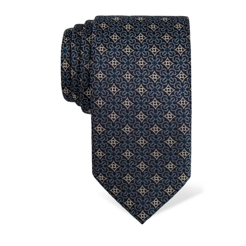 Cravat CROATA Thematic  Glagolitic alphabet Blue  Silk 100%  