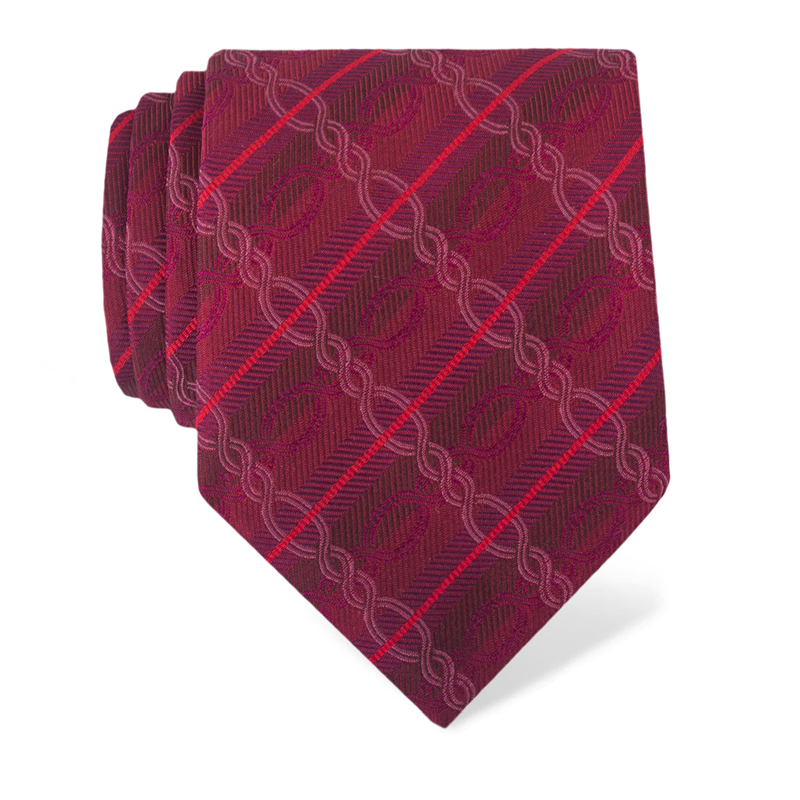 Cravat CROATA Brijuni Thematic  Braiding Wine red  Silk 100%  