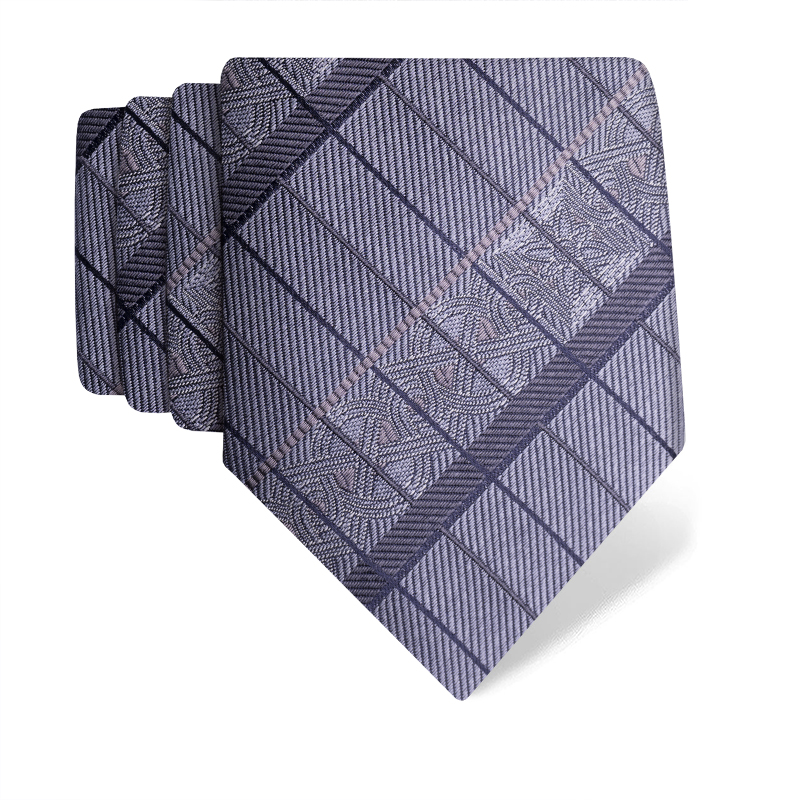 Cravat CROATA Brijuni Thematic  Braiding Grey  Silk 100%  