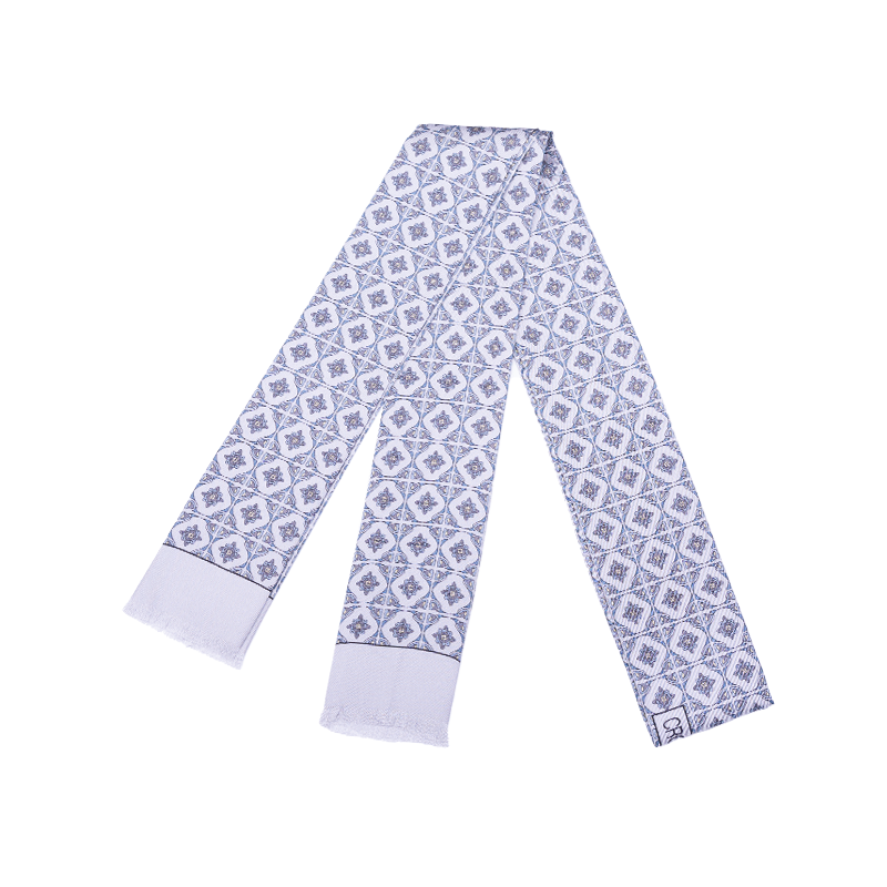 Shawl necktie CROATA Thematic Thematic Braiding Grey  Silk 100%  