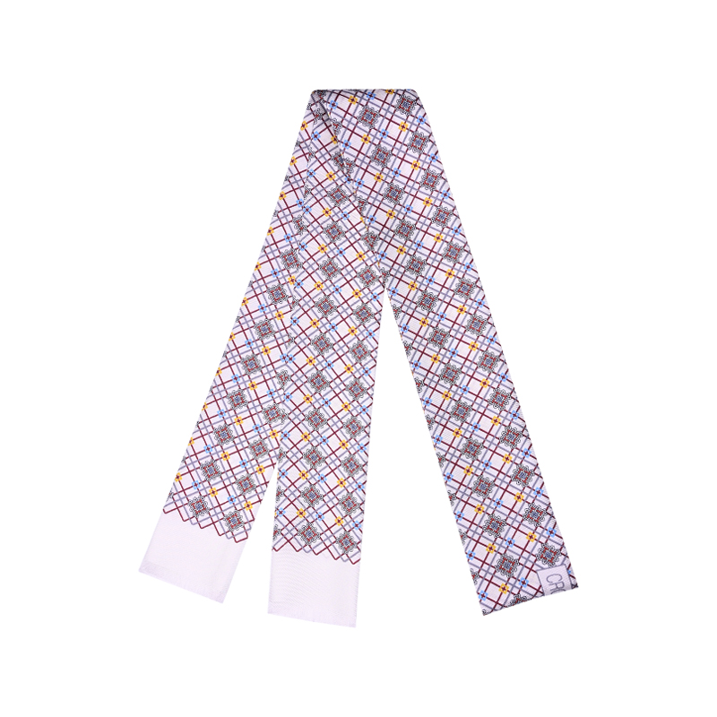 Shawl necktie CROATA Thematic Thematic Braiding White  Silk 100%  