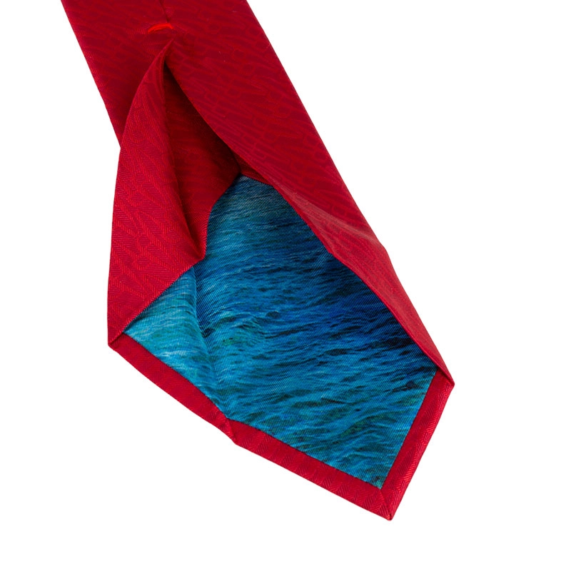 Cravat CROATA Dubrovnik Thematic  Glagolitic alphabet Red  Silk 100%  