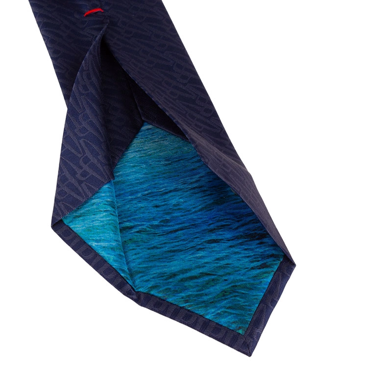 Cravat CROATA Dubrovnik Thematic  Glagolitic alphabet Dark blue  Silk 100%  