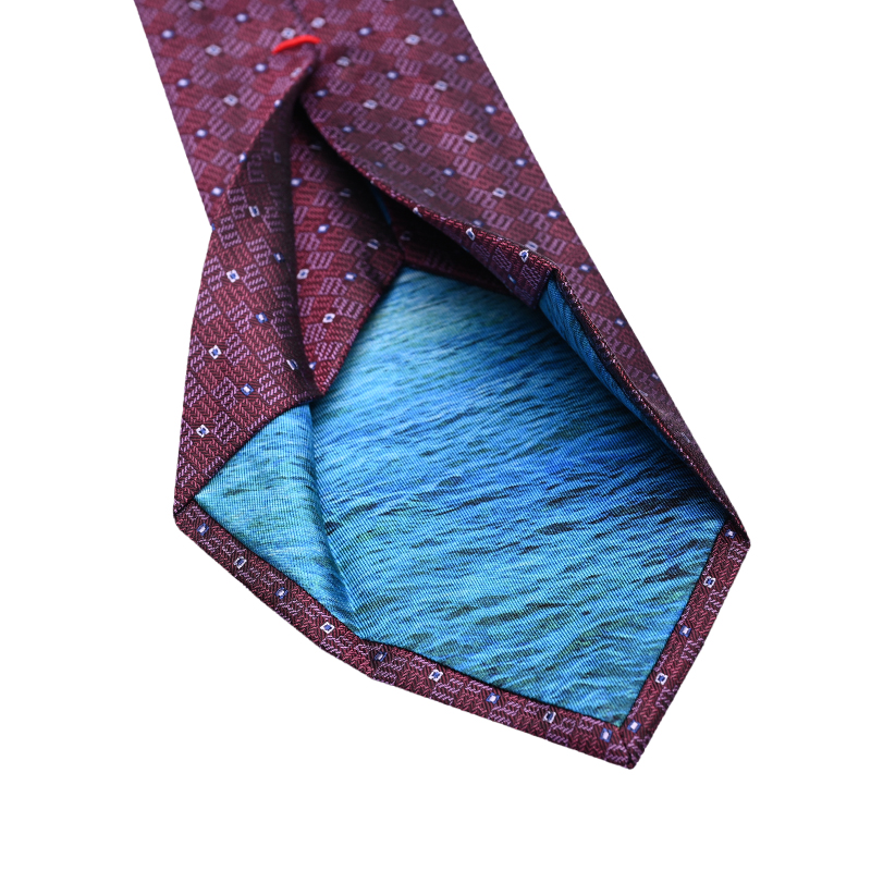 Cravat CROATA Dubrovnik Thematic  Glagolitic alphabet Wine red  Silk 100%  