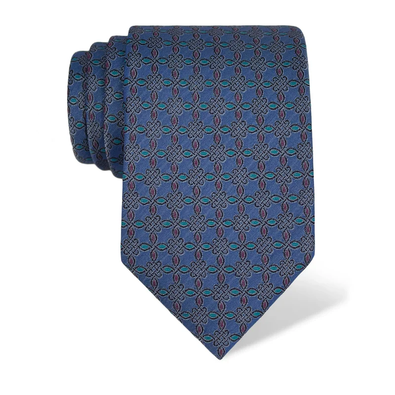 Cravat CROATA Dubrovnik Thematic  Braiding Blue  Silk 100%  
