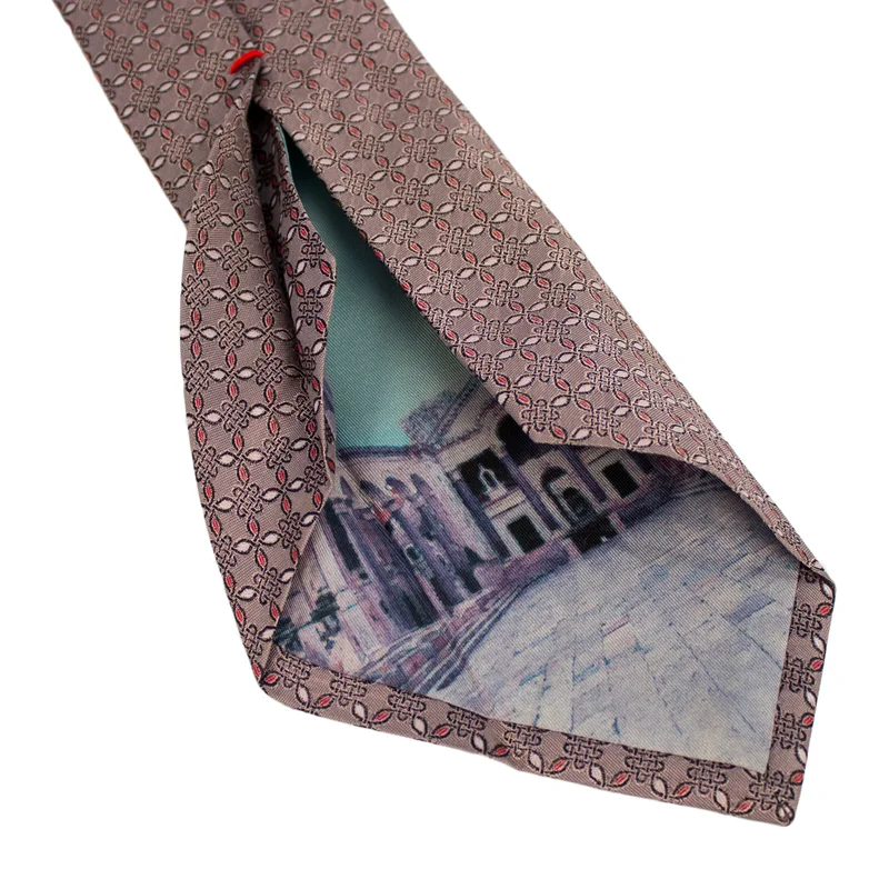 Cravat CROATA Dubrovnik Thematic  Braiding Pink  Silk 100%  
