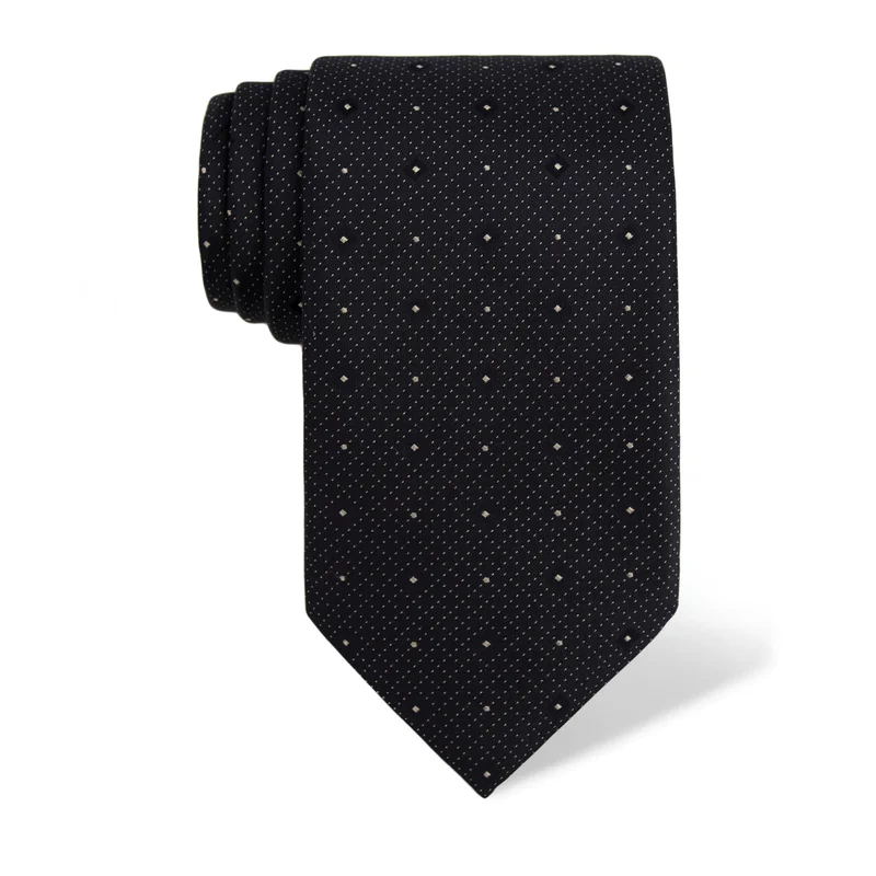 Cravat CROATA Classic  Dots Dark blue  Silk 100%  