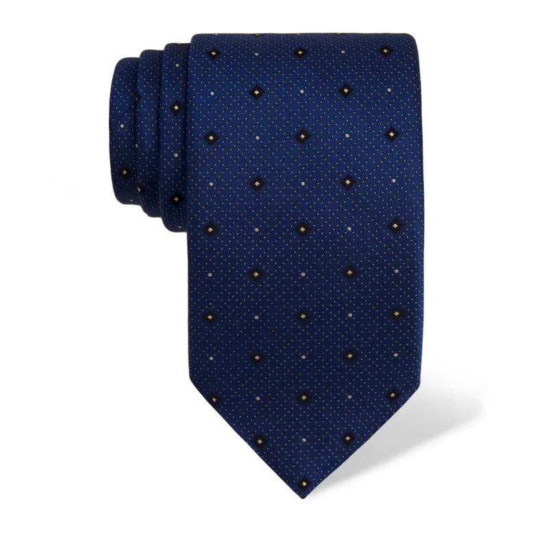Cravat CROATA Classic  Dots Blue  Silk 100%  