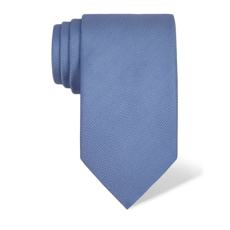 Cravat CROATA Classic  Solid textured Light blue  Silk 100%  