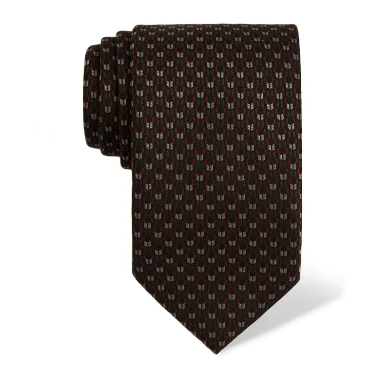 Cravat CROATA Classic  Small shapes Grey  Silk 100%  