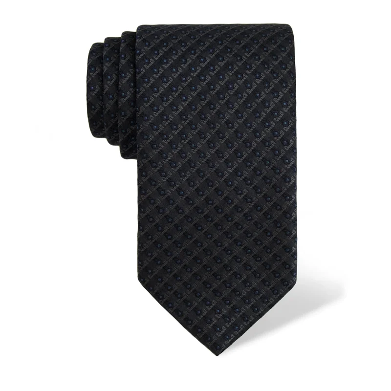 Cravat CROATA Classic  Dots Dark blue  Silk 100%  