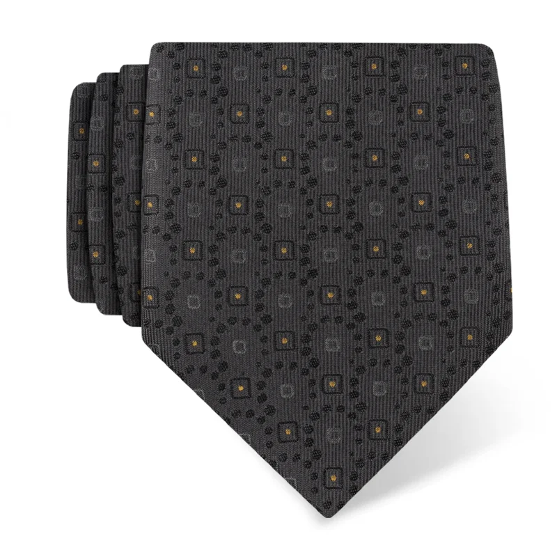 Cravat CROATA Teflon Classic  Ovals Grey  Silk 100%  