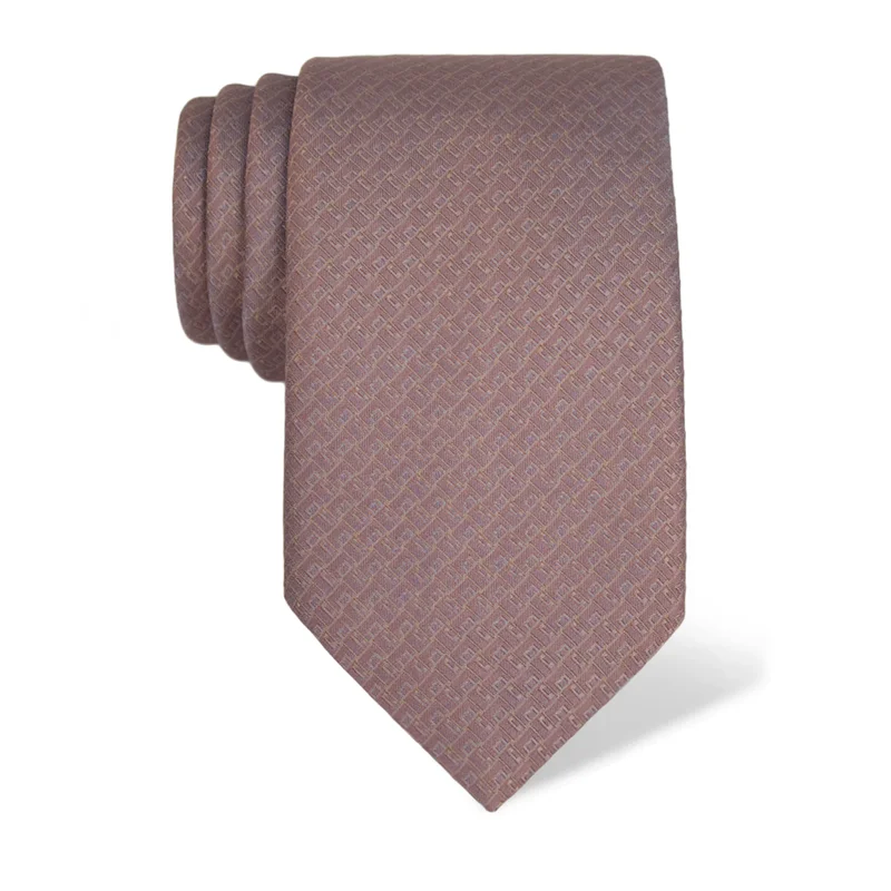 Cravat CROATA Classic  Small shapes Pink  Silk 100%  