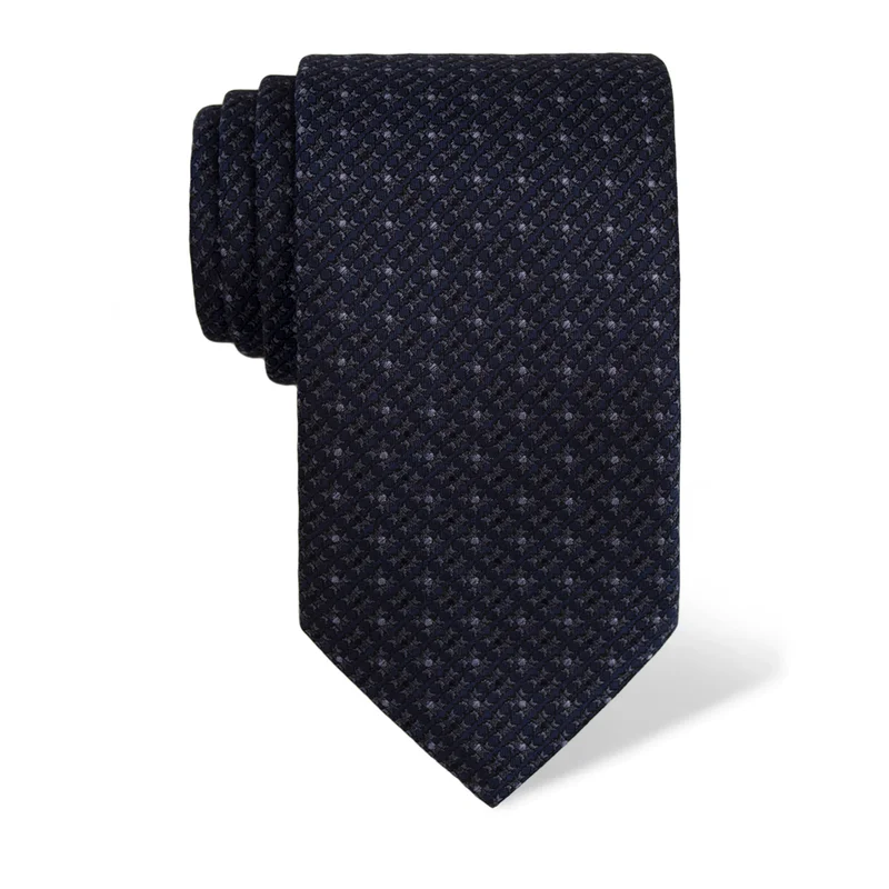 Cravat CROATA Classic  Small shapes Blue  Silk 100%  