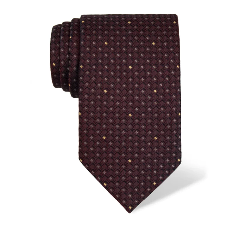 Cravat CROATA Classic  Small shapes Wine red  Silk 100%  