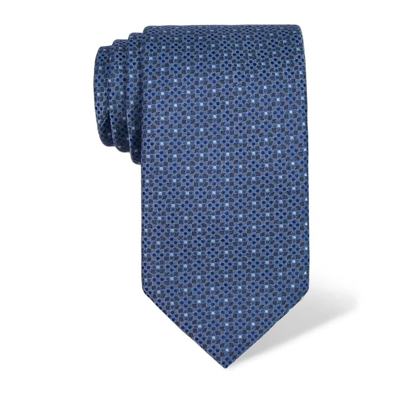 Cravat CROATA Classic  Small shapes Light blue  Silk 100%  