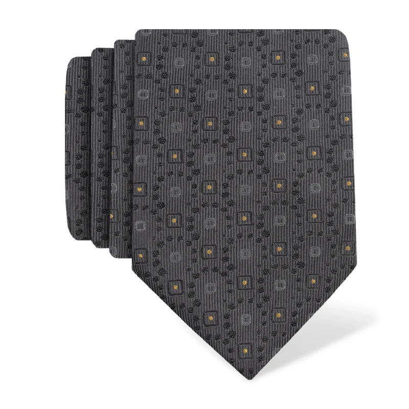 Cravat CROATA Teflon Classic  Ovals Grey  Silk 100%  