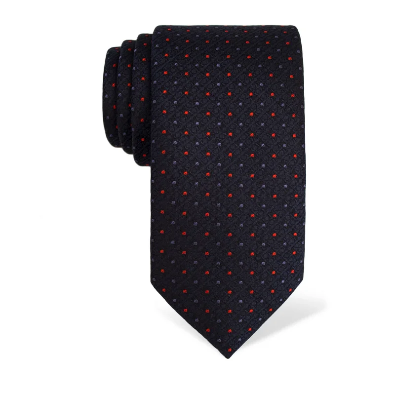 Cravat CROATA Classic  Small shapes Dark blue  Silk 100%  