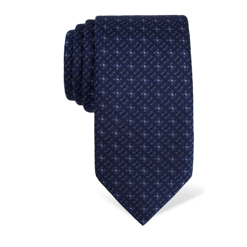 Cravat CROATA Classic  Small shapes Blue  Silk 100%  