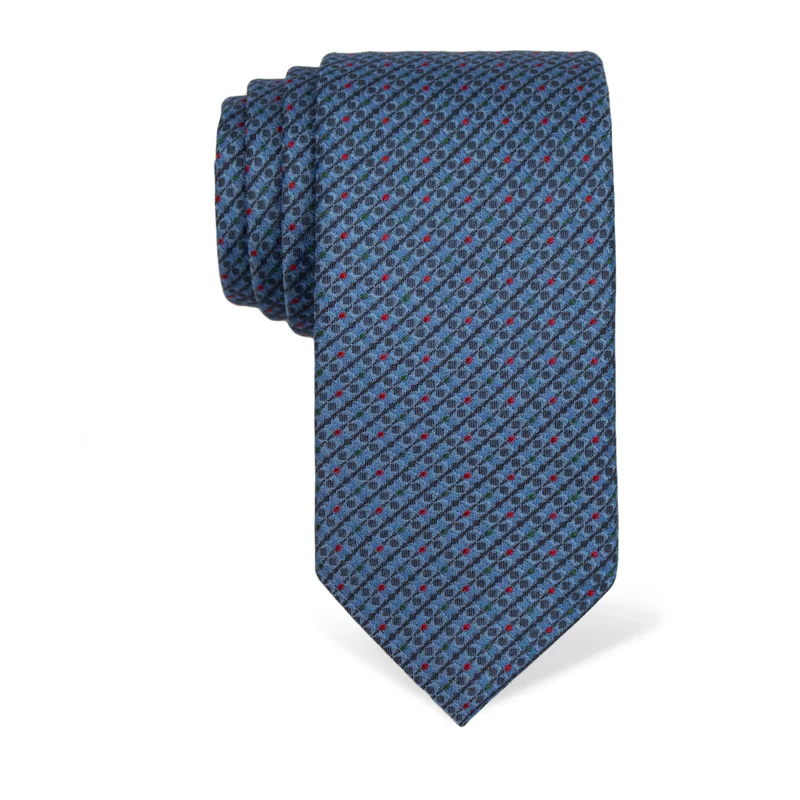 Cravat CROATA Classic  Small shapes Light blue  Silk 100%  