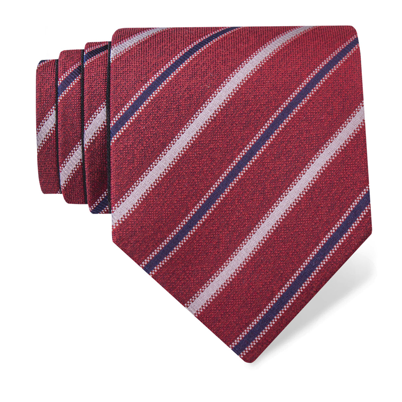 Cravat CROATA Classic Double face Regimental Red  Silk 100%  