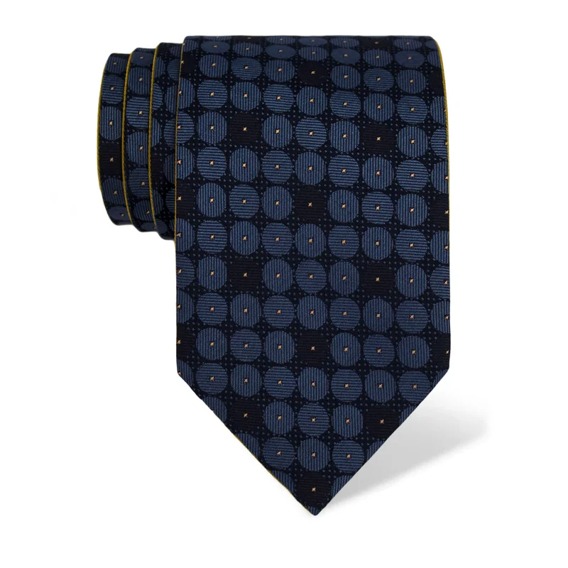 Cravat CROATA Classic Double face Ovals Light blue  Silk 100%  