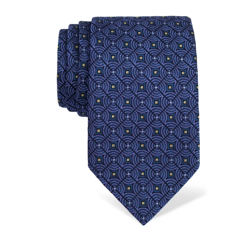 Cravat CROATA Brijuni Classic  Ovals Blue  Silk 100%  