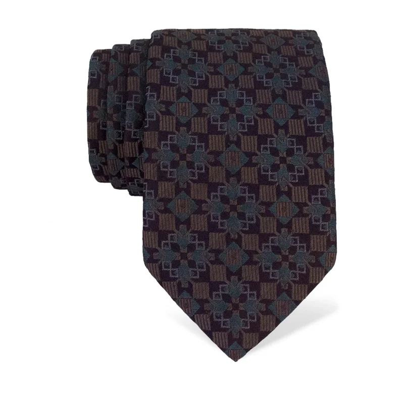Cravat CROATA Brijuni Classic  Squares Dark blue  Silk 100%  