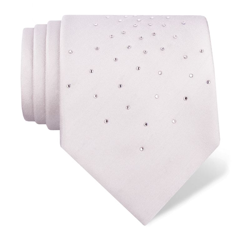 Cravat CROATA Kristal Classic Limited edition Solid Grey  Silk 100%, High quality chrystals  